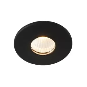 Image of Saxby LALO LED Bathroom Recessed Fixed Clear Acrylic & Matt Black Paint 3000K IP44