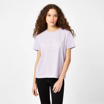 Image of Jack Wills Forstal Boyfriend Logo T-Shirt - Lilac