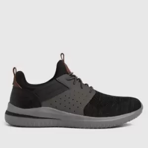 Image of SKECHERS Black & Grey Delson 3.0 Trainers