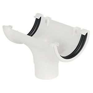 image of FloPlast RO1W Round Line Gutter Running Outlet - White