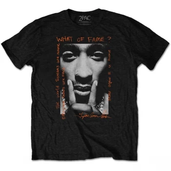 image of Tupac - What Of Fame? Unisex Large T-Shirt - Black