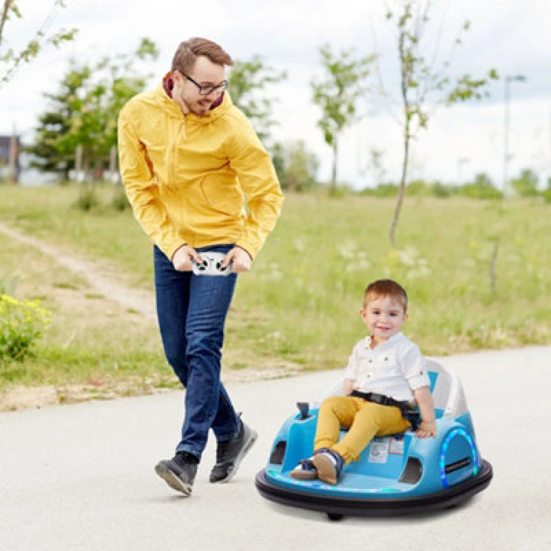 Image of Aiyaplay 360? Rotation 12V Kids Bumper Car W/ Remote Control 370-347V70Lb, Blue 370-347V70LB