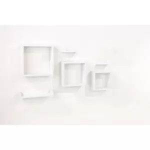 image of Hudson 6 pcs floating shelf kit - matt white foil