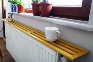 Image of Etarad Handmade Solid Wood Radiator Cover Shelf (70 cm)