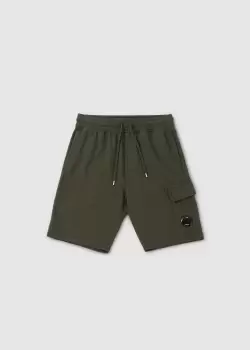 image of C.P. Company Mens Light Fleece Cargo Shorts In Ivy Green