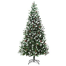 Image of HOMCOM Christmas Tree 830-284V01 Green, White, Red 900 mm x 900 mm x 1800 mm