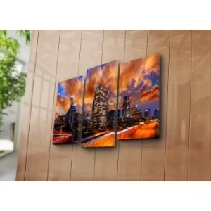 Image of 3KBPAT-24 Multicolor Decorative Canvas Painting (3 Pieces)