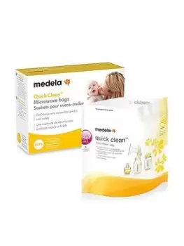 image of Medela Quick Clean Microwave Bags - Pack of 5, Yellow