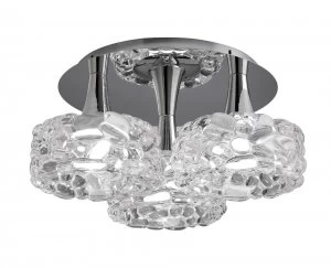 Flush Cluster Ceiling 3 Light E27 Large, Polished Chrome