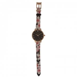 Image of Ted Baker Black Dial Watch - Black/floral