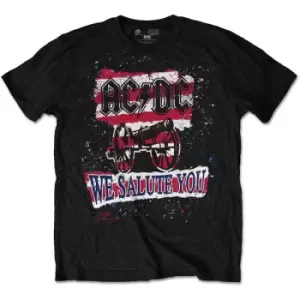 Image of AC/DC - We Salute You Stripe Unisex XX-Large T-Shirt - Black