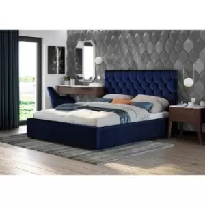 Image of Envisage Trade - Rosiana Upholstered Beds - Plush Velvet, Double Size Frame, Blue - Blue