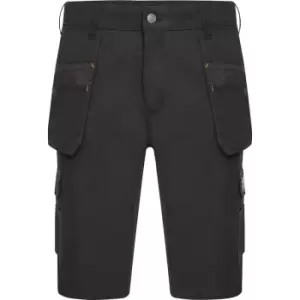 Image of JCB Mens Trade Hybrid Stretch Shorts 38" in Black Cotton/Polyester