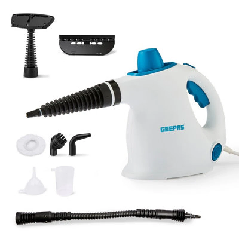 Image of Geepas Hand-held Multipurpose Steam Cleaner Machine 1050W Portable Floor Steamer Blue unisex