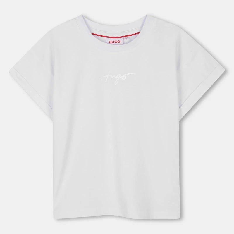Image of Hugo Kids Small Logo Cotton T-Shirt White 10P female 6Y