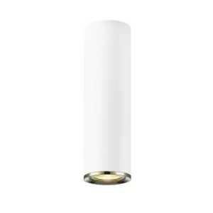 Image of Loya Small Surface Mounted Downlight, Matt White, French Gold, 1x GU10