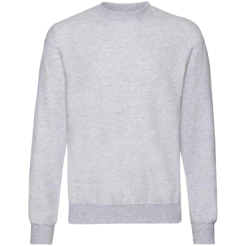 Image of Fruit Of The Loom Fruit of the Loom Men Classic 80 20 Set-in Sweatshirt in Grey Size: Small Grey S Male 5063527314468