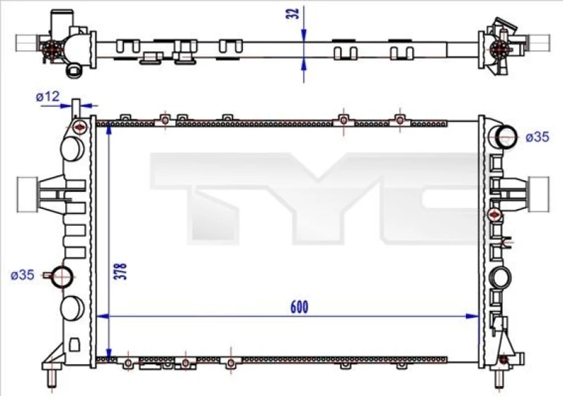 Image of TYC Engine radiator TYC 725-0041-R