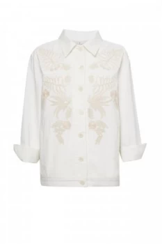 Image of French Connection Elba Denim Oversized Jacket Ecru