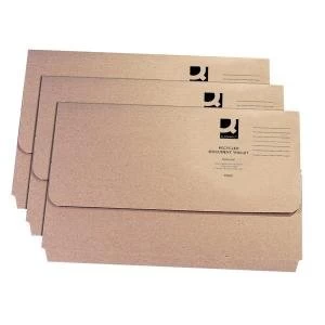 image of Q-Connect Document Wallet Foolscap Buff Pack of 50 KF26090