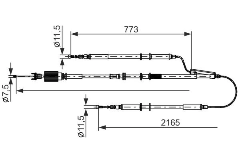 Image of Handbrake cable Bosch 1 987 482 806