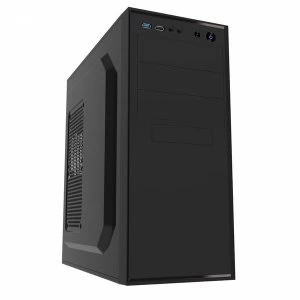 Image of CiT Jet Stream Midi Case with Silver Stripe and 500 W Power Supply - Black