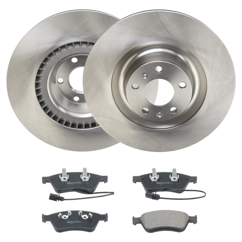 Image of RIDEX 3405B2057 Brake disc and pads set Front Axle, Brake Disc Type: Vented, incl. wear warning contact Brake Set,disc brakes (3405)