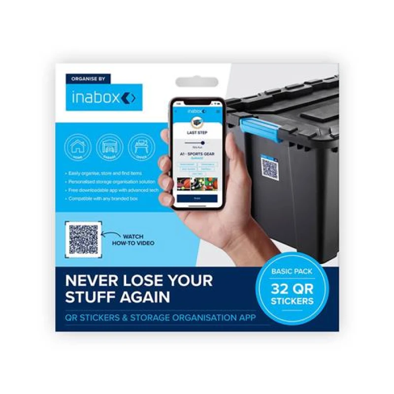 Image of Inabox Organise By Inabox Pre-printed QR Stickers Storage Solution EXR55915HL
