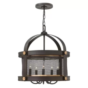 Image of Hinkley Holden Chandelier Lantern Ceiling Light 5x E14 Buckeye Bronze