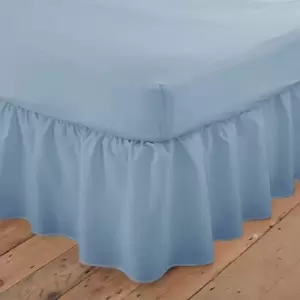 Image of Charlotte Thomas Poetry Plain Dye 144 Thread Count Combed Yarns Blue King size Platform Valance