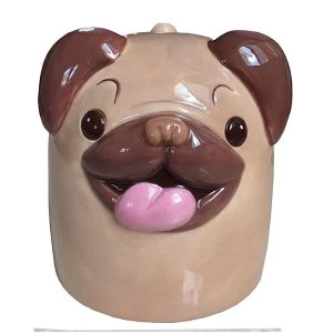 image of Mopps Pug Upside Down Ceramic Mug