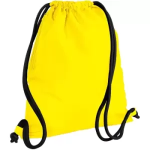 image of Icon Drawstring Bag/Gymsac (One Size) (Yellow/Black) - Bagbase