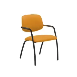 Image of Dams MTO Tuba Black 4 Leg Frame Conference Chair with Half Upholstered Back - Co