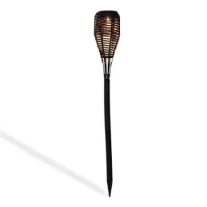 image of Callow Brown Rattan Effect Solar LED Garden Torch