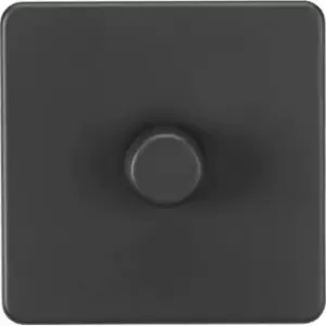 image of MLA Knightsbridge Screwless 1G 2-Way 10-200W (5-150W LED) Trailing Edge Dimmer Anthracite - SF2181AT