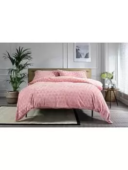 The Lyndon Co Alexandria Triangle Fleece Duvet Set - Sb - Pink