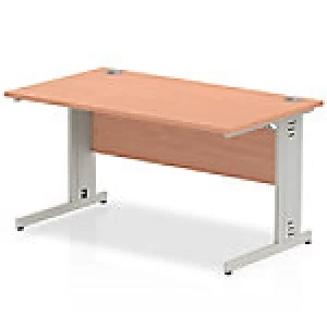 image of Impulse Cable Managed 1400 Rectangle Desk Beech