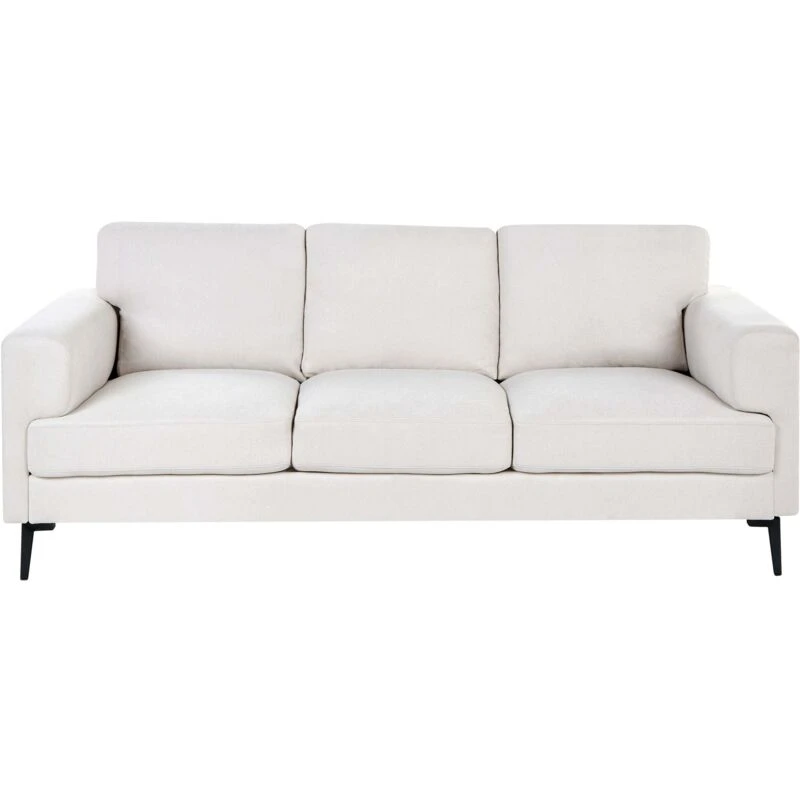 Image of Beliani Sofa 3 Seater Lousto Fabric Light Beige