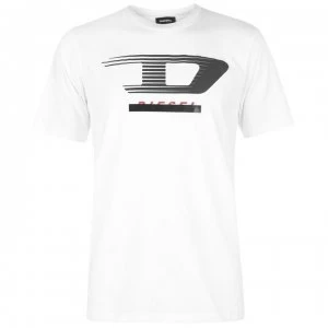 Image of Diesel Y4 Logo Tab T Shirt - White 100