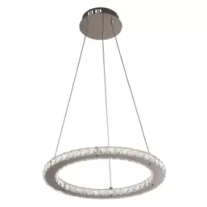 Image of Lighting Collection Chrome LED Single Ring Pendant