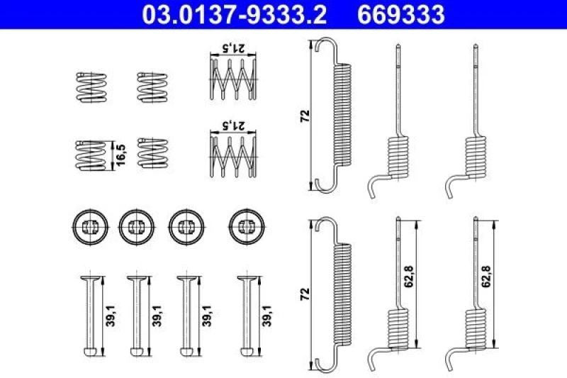 Image of Brake shoe fitting kit ATE 03.0137-9333.2