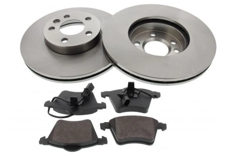 Image of MAPCO 47879 Brake disc and pads set Front Axle, Brake Disc Type: Vented, incl. wear warning contact, with anti-squeak plate Brake Set,disc brakes (34