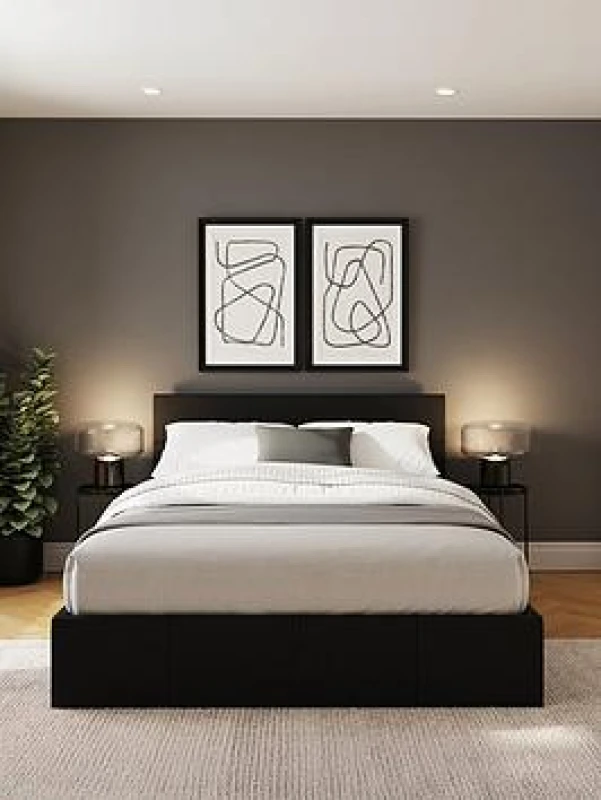 Image of GFW End Lift Single Ottoman White PU Bed & Pocket Mattress, White EL090WHSP