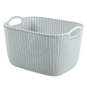 image of Curver Large Knit Rectangular Basket - Misty Blue