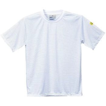 Image of Portwest - AS20WHRM - sz M Anti-Static ESD T-Shirt Workwear - White