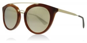 image of Prada PR23SS Sunglasses Striped Brown USE1C0 52mm