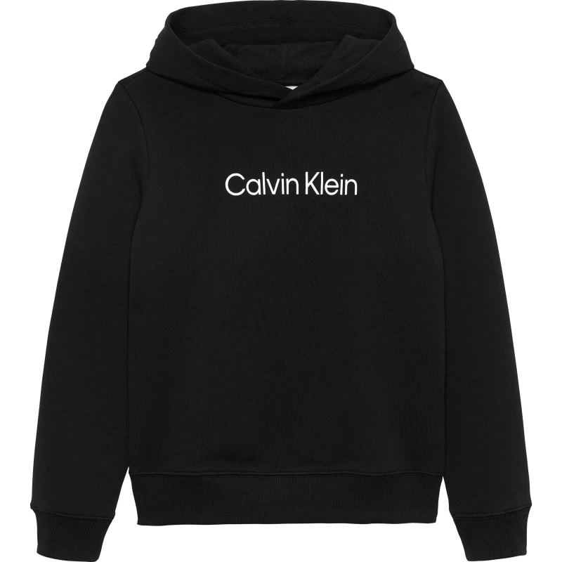 Image of Calvin Klein Jeans Kids Inst Logo Pull Over Hoodie CK Black BEH male 16Y