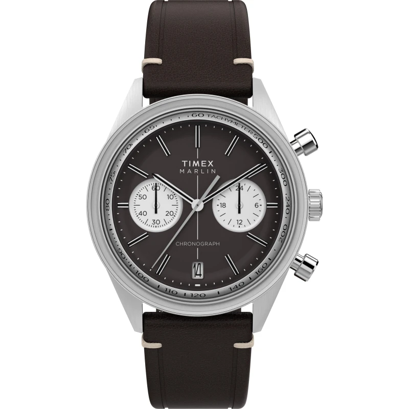 Image of Timex Mens Marlin Analogue Quartz Watch Brown/Silver male One Size