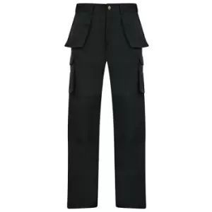 Image of Absolute Apparel Mens Workwear Utility Cargo Trouser (28L) (Black) - Black