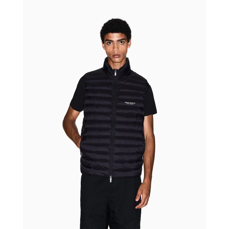 Image of Armani Exchange Down Waistcoat Black male XL